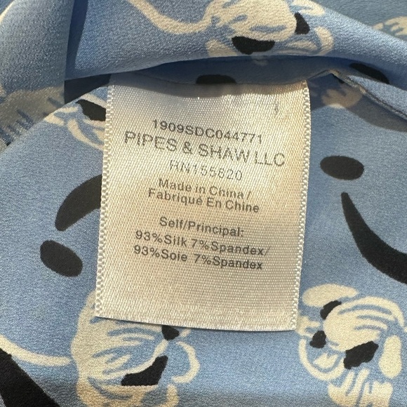 Veronica Beard Light Blue Floral Abstract Blouse Size 8 - Picture 6 of 7